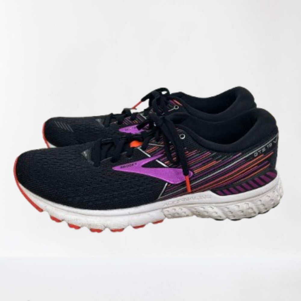 Brooks Adrenaline GTS 19 Women's Running Shoes Black/Purple/Orange Size 12 - Picture 2 of 9